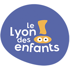 Logo bidibulle, le Lyon des enfants violet et jaune