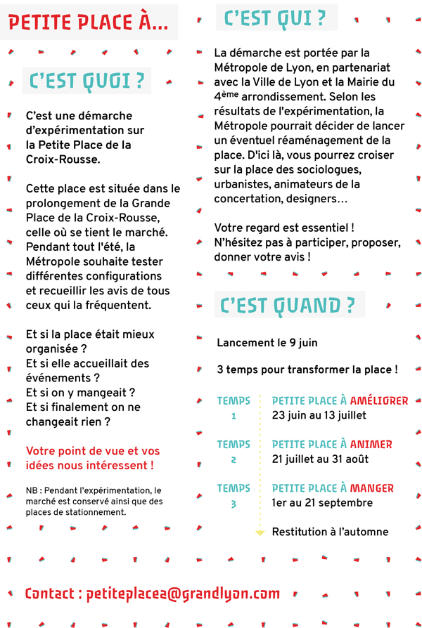 Programme Petite place de la Croix-Rousse